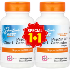 1+1 닥터스베스트 PepZin GI 아연 I-카르노신 복합체 베지 캡슐 120정 아미노산 카르노신 아연 미네랄 / 해외직구 미국정품, 2개