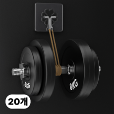 엔웨스트 무타공 접착식 후크걸이, 20개, 투명색