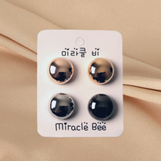 미라클비 예쁜 자석 브로치 스카프 가디건 고정 옷깃 여밈, 4개, 샤이닝+원형