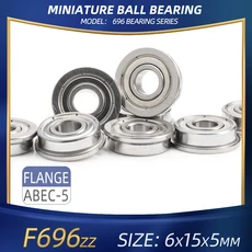FUSHI 696 ZZ 베어링 6x15x5mm 10Pcs 696ZZ RS 2RS 강력한 산업용 모터 용 플랜지 핸드 피스 베어링 고속, 01 10 개, 05 F696zz ABEC-5, 01 10개