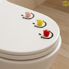 BIGHAPPY 스마일 접착식 간편 위생 화장실 변기뚜껑 손잡이, 레드, 레드