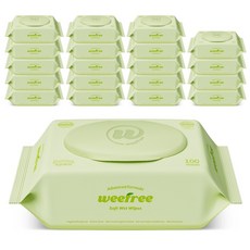 위프리 소프트 그린 아기물티슈 캡형, 20개, 100매, 50g