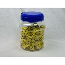 2公分 EVA 泡棉骰子 100入 台灣製造 兒童安全無毒 團體遊戲 數學教具, 黃色點數印刷100入（罐裝藍蓋）, 1個