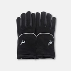 體溫魔術師丨女士刺繡麂皮防風觸控手套 加厚保暖 柔軟親膚 靈敏觸控 冬季通勤約會款, 黑, 1個