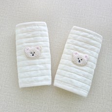 코코아돌 누빔 아기띠 침받이 어깨패드 벨트 커버, 라이트핑크곰(누빔)2P, 1세트
