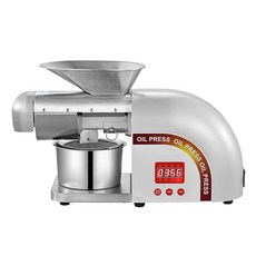 宅造印象家用數顯榨油機全自動冷壓不鏽鋼智能多種堅果適用, 1個, 灰色-（底座數顯款）