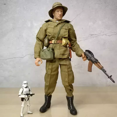 전쟁 피규어 모형 밀리터리 전투함 군인 수집용 장난감 병사 인형 모델 움직이는 특수부대 현대식 장식품 관절 장식 소년 선물 웨이롱, [27] 갈색