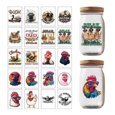 20개 동물 모양 플라스틱 열전사 필름 스티커 (UV 승화 인쇄용 컵 부착용 55x40mm), 혼합색