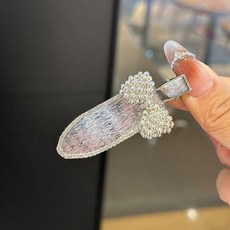 無痕髮夾 側邊滿鑽蝴蝶結髮夾, 1個, 蝴蝶結款 一個, 蝴蝶結