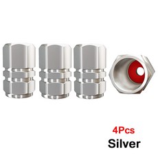 자동차 타이어 밸브 스템 캡 알루미늄 합금 범용 suv 자전거 트럭 및 오토바이, Silver 4Pcs