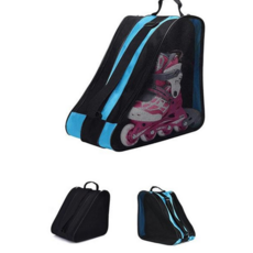 롤러 스케이트 가방 인라인 크로스 수납 스케이트 가방 장비 아웃도어 아이스 스포츠 피겨 핸들 백팩, 블랙