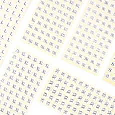 옷 사이즈 스티커 옷스티커 의류매장집기 택배스티커, 01) XXS