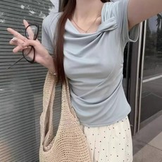 한국 스타일 반팔 티셔츠 T 여성 셔츠2025여름 슬림핏 달콤한 스타일 여성용 상의 빅사이즈 반소매 ins 베이스 레이어