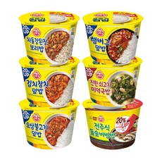 오뚜기컵밥 6종 햄버그덮밥+진한쇠고기미역국밥+전주식돌솥비빔밥+차돌강된장보리밥+김치참치덮밥+오삼불고기덮밥, 1개