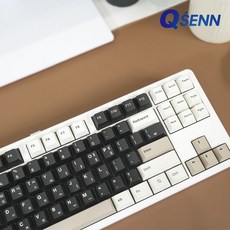 큐센 풀윤활 가스켓 유무선 기계식 키보드, 크림치즈, QSENN Q87 PBT, 하이무 저소음 바다소금축