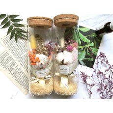 棉花花束 乾燥花 滿天星 手作瓶中花 情人節/聖誕節/生日禮物 兔尾草 LED燈瓶 七彩 遙控, 棉花A(含禮盒提袋)