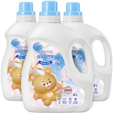 로쌩 초고농축 섬유유연제 베이비 코튼 본품, 3개, 4L