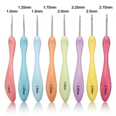 8 개/대 핸들 크로 셰 뜨개질 후크 세트 알루미늄 2.5-6.0mm 뜨개질 크로 셰 뜨개질 바늘 직조 공예 원사 크로 셰 뜨개질 중간 바느질 도구, 8개 1.0-2.75mm