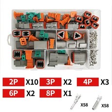도이치 DT 시리즈 방수 와이어 커넥터 키트 핀 박스 포함 자동차 밀폐형 플러그 DT06-2 3 4 6 8S DT04-2 8 12P 326, 1개