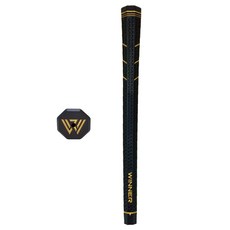 위너 OCTA 8각 엘라스토머 골프그립, 1개, 블랙/골드