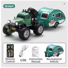 [미니알씨] 새로운 164 RC카 미니시티 로드 핸들 고속 합금 전지형 리모컨 자동차 듀얼 컨트롤 어린이 장난감 선물, Green, 1개