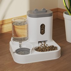 自動蓄水寵物飲水機 貓咪狗狗飲水器 餵食容器, 鯨魚灰27*23*27CM