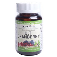 Eclectic Institute Fresh Freeze乾燥U.T.蔓越莓 5X 400mg 藍色膠囊, 1個, 50入