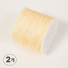 디어플레이스 나일론 매듭실 매듭끈 0.8mm 팔찌 만들기 재료, 2개, [49번 크림옐로우] x 50m