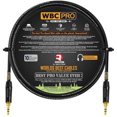 1.5m(5피트) - WBC-PRO-Quad-MINI 울트라 무소음 플렉시블 밸런스 미니 스타-쿼드 보조 케이블 Neutrik-Rean 3.5mm 골드 TRS 플러그 포함