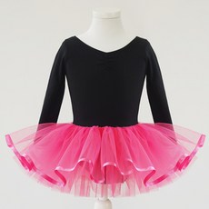 국내제작 면스판 긴팔 고급 새틴 포인트 스냅형 유아 발레복 풍성한 튜튜