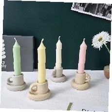 호롱볼 세라믹 촛대 캔들 홀더 테이블 장식 인테리어 소품, ycjy 숏 라이트그레이
