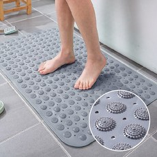 물빠짐 욕실 미끄럼 방지 매트 68X35.5 화장실 PVC매트 흡착매트, 그레이