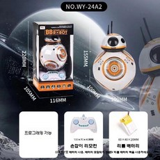 스타워즈 로봇 원격제어 RC 드로이드 선물 장난감, BB-8로봇(리튬배터리프로그래밍리모컨WY-24A2), 1개