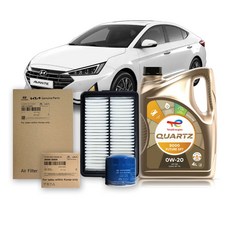 더뉴 아반떼 AD LPG LPI 18-20년식 토탈쿼츠 합성유+순정필터, 에어필터 오일필터 엔진오일 4리터