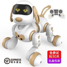 AI 로봇 강아지 스마트 로봇펫 반려로봇 원격 제어 반려동물, 배터리 1개, 골드