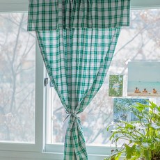 몽헤브 다이어리 빈티지 체크 커튼 9size