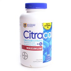 CITRACAL 檸檬酸鈣錠, 1個, 180 件