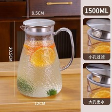 亞克力冷水壺 1500ML 加厚錘紋 鋼蓋 易清洗, 1個, 1500ML 加厚錘紋 鋼蓋  50個裝, 1.5L