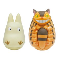 ENSKY 小龍貓公車搖曳不倒翁公仔 YR-12 豆豆龍 吉卜力 宮崎駿 PVC 模型 療癒週邊, 1個, Multicolor