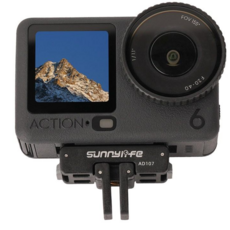 써니라이프 DJI 오즈모 액션6/나노 폴더블 듀얼 디렉션 퀵릴리즈 마운트 액션캠 카메라 어댑터 악세사리, 블랙