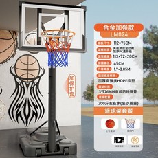 兒童籃球架 籃球框 室外室內投籃 家用籃球架 可移動戶外陞降標準籃球架, 合金加強款 送配件+7號籃球+防護套, 1個