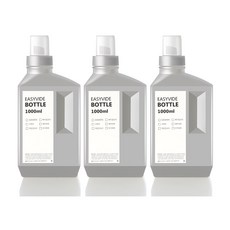 꿈꾸는 키친 세탁 세제 소분 용기 1000ml 3P + 방수라벨지 3P, 그레이, 1세트