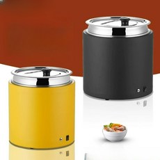 상업용 전기 보온 국통 대용량 조식 뷔페 죽통 전기밥솥, 10L 201 스테인리스 스틸 내솥, 기본 색상