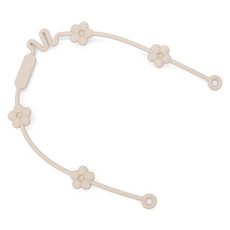 矽膠花朵奶嘴防掉鍊 寶寶多功能防掉繩 嬰兒玩具固定帶, 米色, 1個