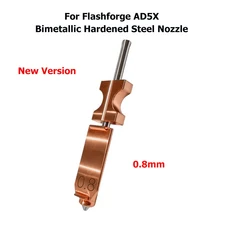 플래시 포지 AD5X 액세서리 바이메탈릭 노즐 AD5X 신형 업그레이드 강화 스틸 핫엔드 노즐 0.2/0.4/0.6/0.8