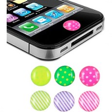 지노 줄무늬 점무늬 홈 버튼 스티커 6개 세트 아이폰 아이패드 아이터치용