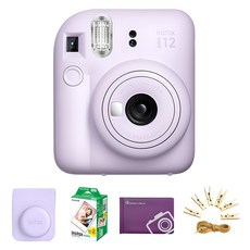 인스탁스 즉석카메라 instax mini 12 라일락 퍼플 + 전용케이스 + 미니필름 20장 + 미니앨범 + 포토라인, 1개