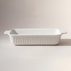 마일드 직사각 그라탕기 대, 화이트, 2개