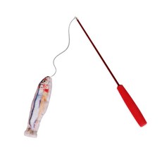 펫토리아 고양이 장난감 물고기 낚시대 P-YT180124-4, 은빛, 1개