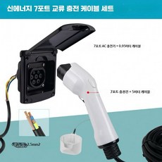 RV 전기차 7핀 충전기 접속박스 완순 대통 완속 충전용 전원 케이스 19_7홀블랙충전케이스95cm+5m총, 95m, 1개
